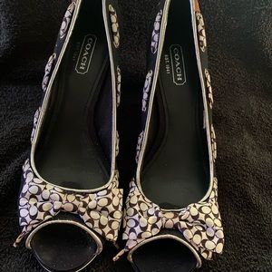 Coach Canvas Wedge Heels